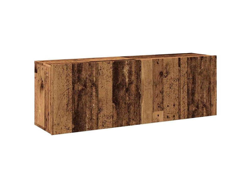  Lot de 2 meuble tv mural, meuble tv suspendu vieux bois 60x30x41 cm  - Conforama A