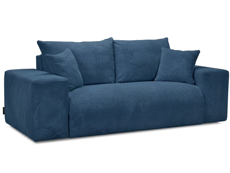 Bobochic canapé droit convertible ouverture express voltaire tissu velours côtelé bleu 140x200 VOLTAIRE - Conforama A