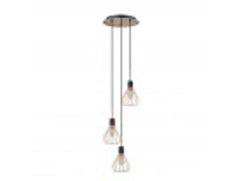  Fabrilamp san petersburgo, suspension, moderne, 3 x e14, noircuivré, 50-150 x 30 x 30 cm 153593073 - Conforama B