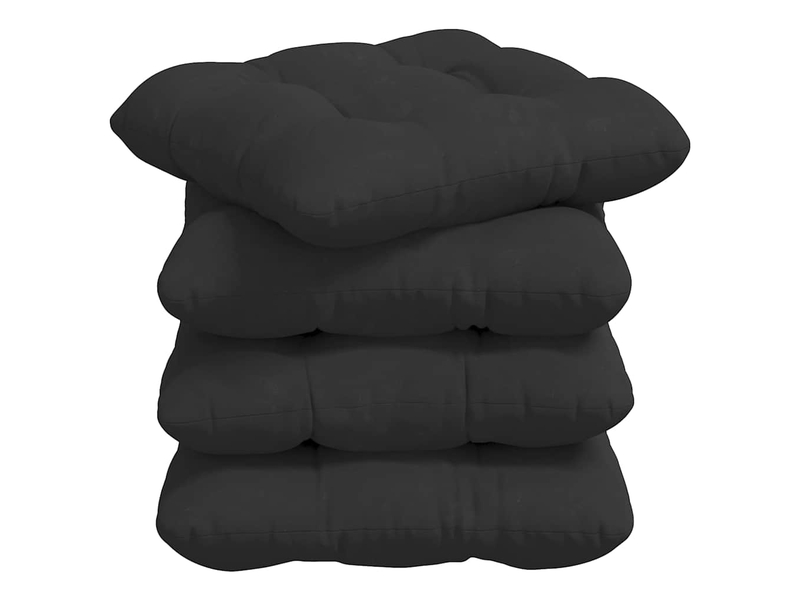 Lot de 4 coussins de siège, coussins décoratifs tissu en microfibre noir 40 x 40 cm cf59972 - Conforama A