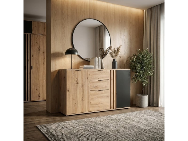  Buffet de salon 3 portes et 2 tiroirs vabres  - Conforama B