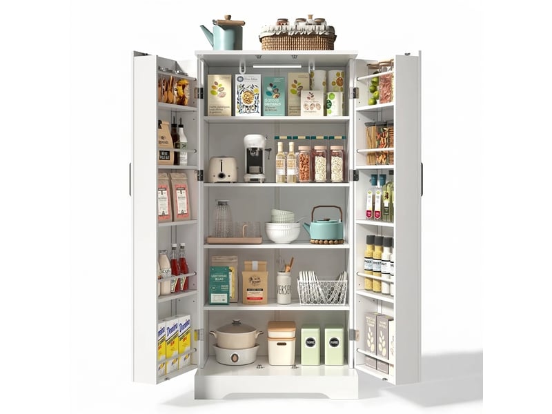  Armoire de cuisine blanche 4 portes avec capteur led 120x60x40cm  - Conforama A