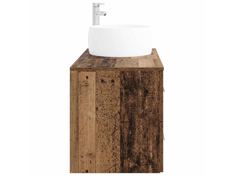  Ensemble de mobilier de salle de bain 2 pc bois ancien cf64029  - Conforama D