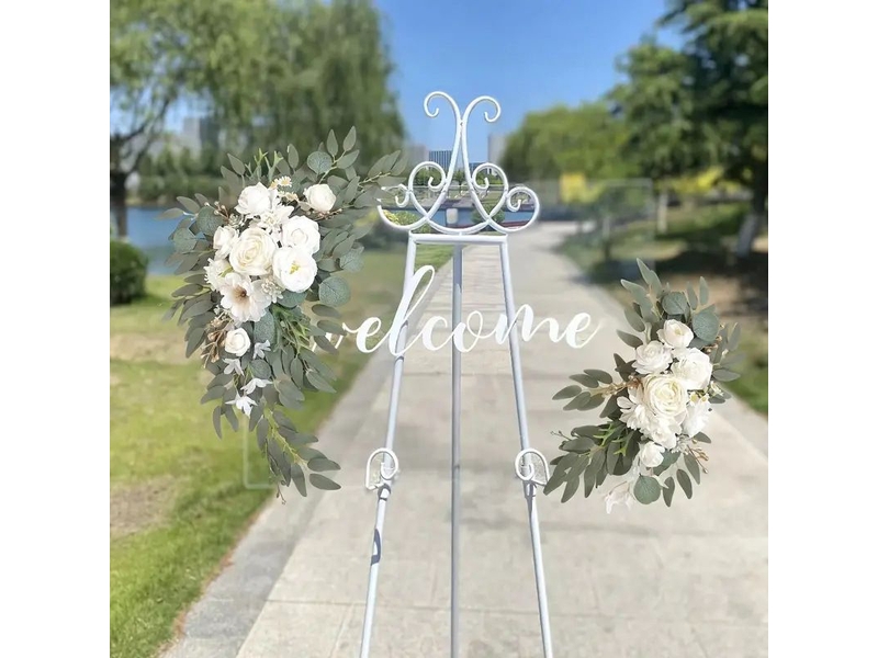 Kit de fleurs artificielles pour arche de mariage (un ensemble) convient pour la décoration de la cérémonie et de la réception de mariage (blanc) - Conforama C