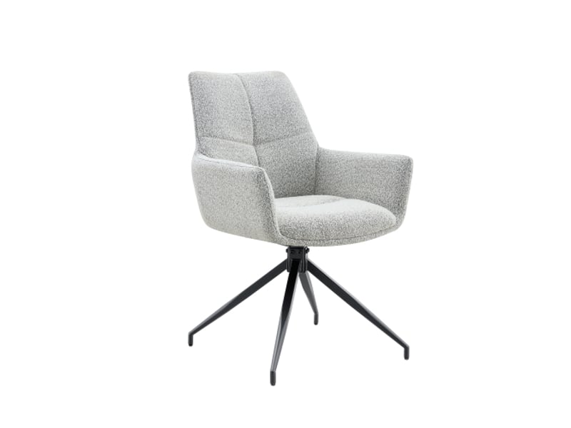 Chaises pivotantes 360° – lot de 2, tissu beige clair, pieds noirs en métal – confort et style moderne - Conforama A