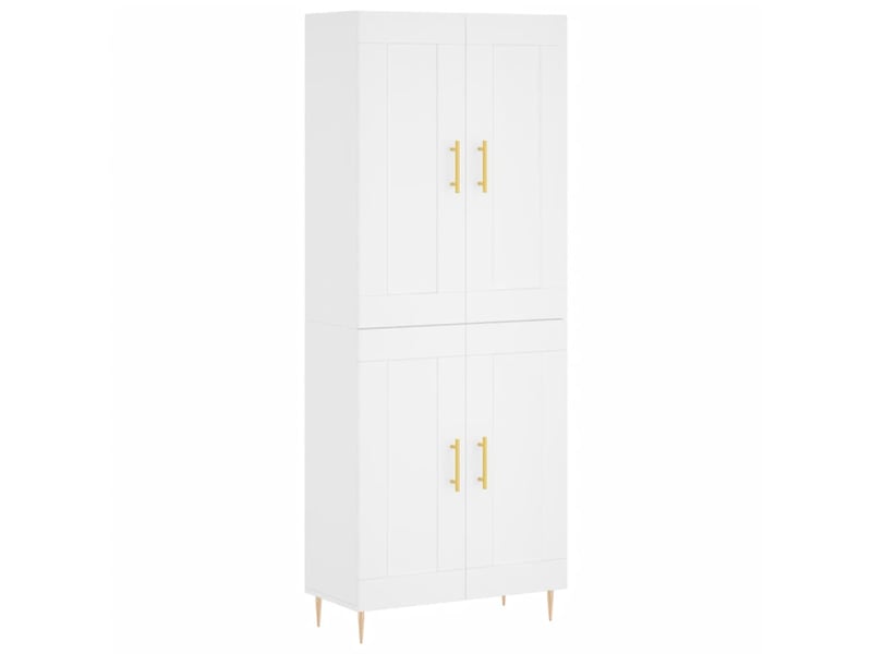  Buffet haut - bahut - meuble de rangement blanc 69,5x34x180 cm bois d'ingénierie  - Conforama A