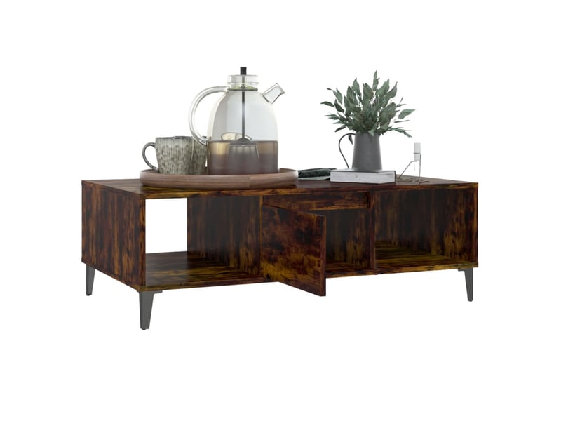  Table basse rectangulaire | table de salon chêne fumé 103,5x60x35 cm bois d'ingénierie  - Conforama D