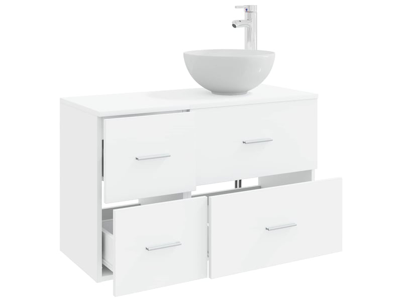Ensemble de mobilier de salle de bain 2 pcs blanc shl7521 - Conforama C