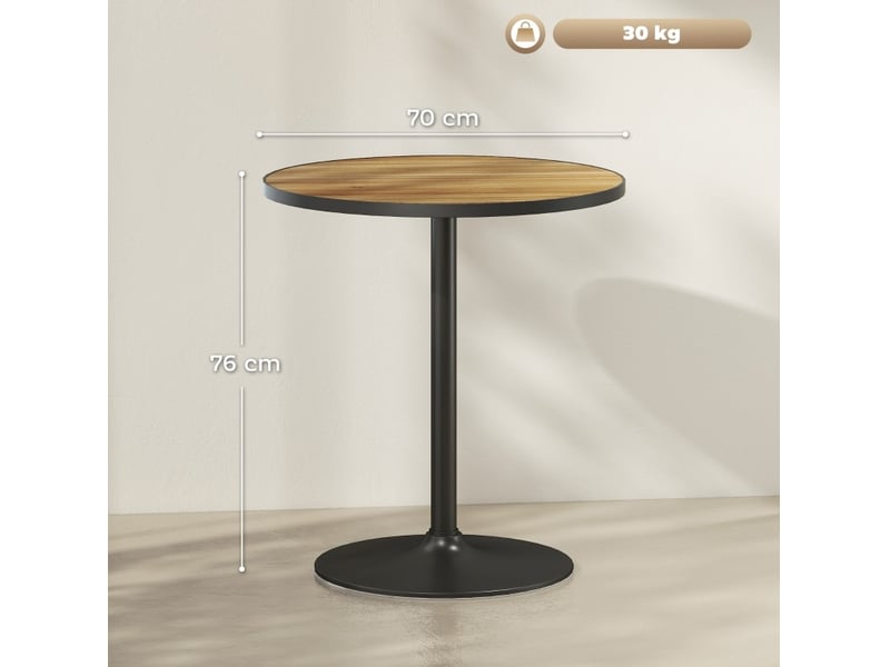 Table de salle à manger ronde avec base stable et patins antidérapants pour cuisine et salon, ø70 × 76 cm - Conforama D