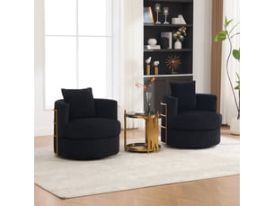 Fauteuil fixe Fay Lum <strong></strong> Velours côtelé noir