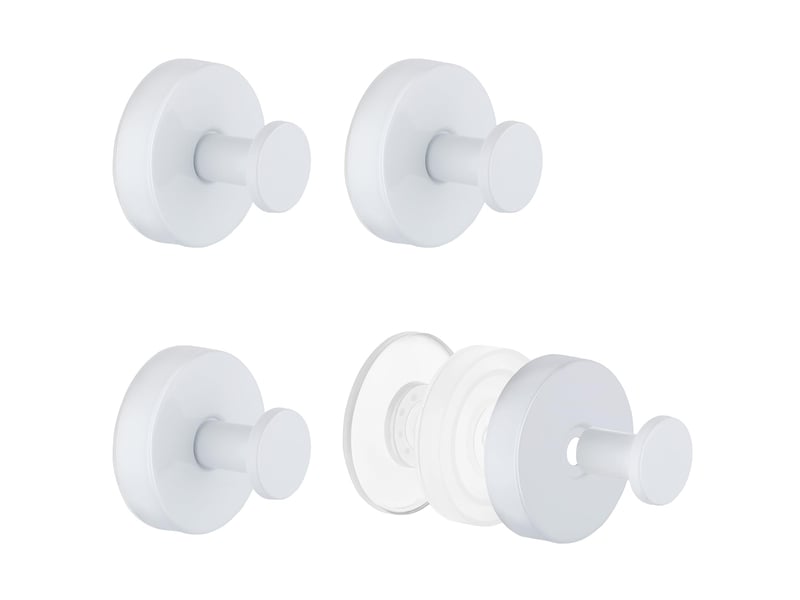  Crochet ventouse salle de bain 4 pièces, sans perçage, acier inoxydable, réutilisable, pour serviette, cuisine (blanc  - Conforama A