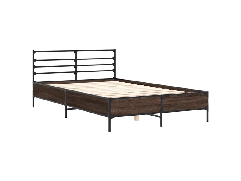  Lit double- lit adulte -  cadre de lit sans matelas chêne marron 120x200 cm  - Conforama B