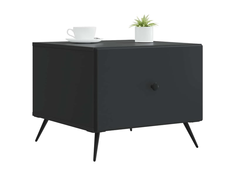  Table basse - table de salon - table à thé noir 49 x 50 x 40 cm bois d'ingénierie  - Conforama C