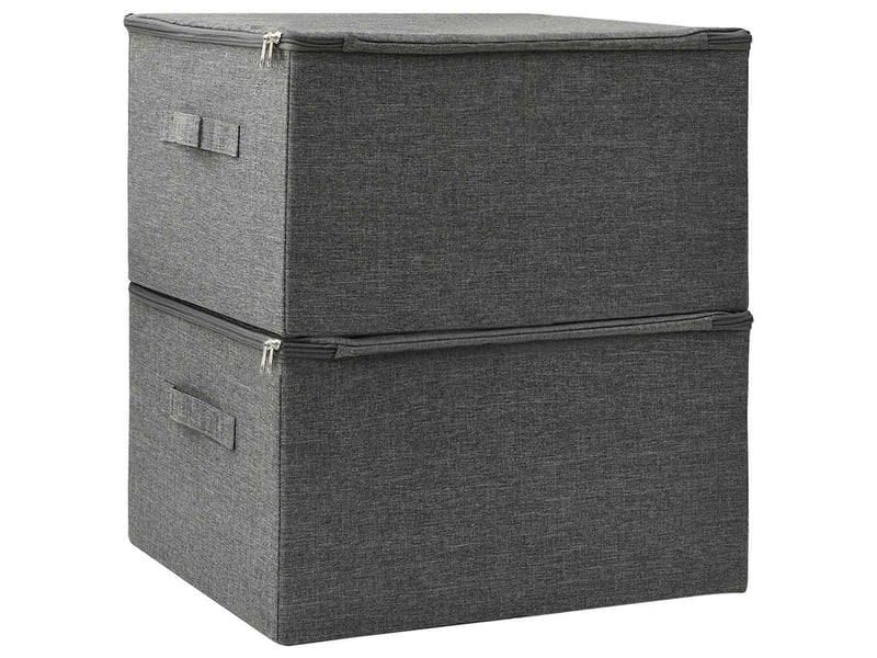  Boîtes de rangement 2 pcs tissu 43x34x23 cm anthracite  - Conforama D