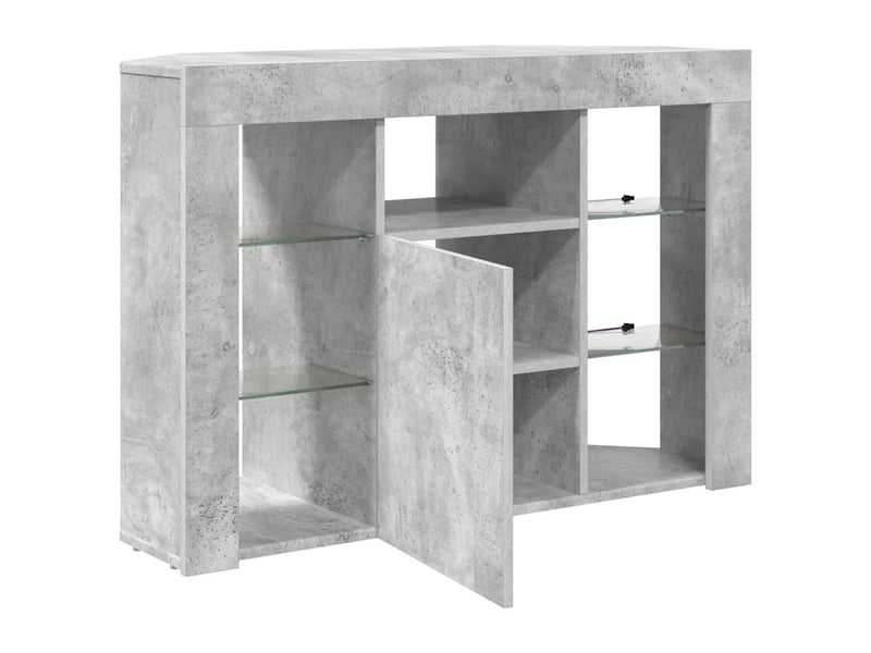  Meuble tv d'angle moderne avec éclairage led 100 x 40 x 68 cm en bois d'ingénierie gris béton 02_0054692  - Conforama D