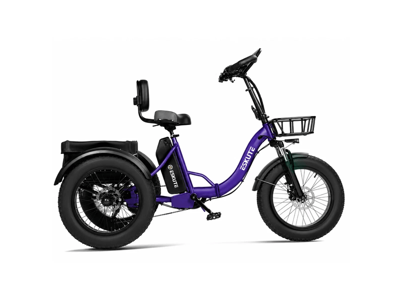 Tricycle électrique 20 pouces eskute t302pro, 48 v 250 w 20,8 ah, confort ergonomique, violet - Conforama C
