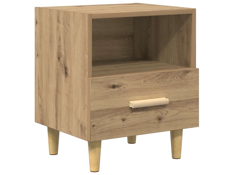  Table de chevet - cabinet de chevet - table de nuit chêne artisanal 40 x 35 x 47 cm  - Conforama A