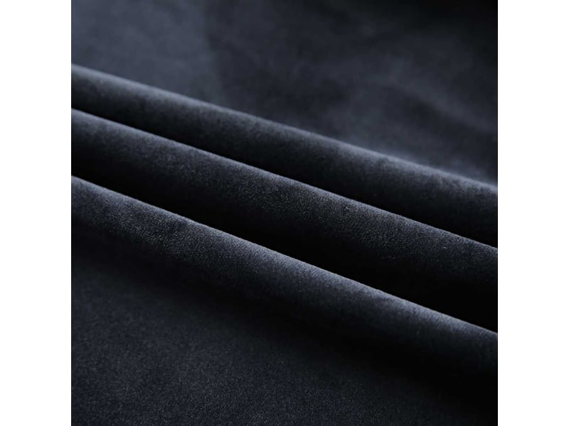  Lot de 2 rideaux occultants, rideaux black-out avec crochets velours noir 140x225 cm cf44899  - Conforama C
