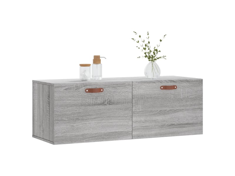  Armoire murale salon sonoma gris 100x36,5x35cm bois d'ingénierie shl5688  - Conforama C