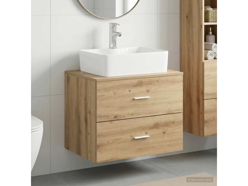  Ensemble de mobilier de salle de bain chêne artisanal cf64622  - Conforama B