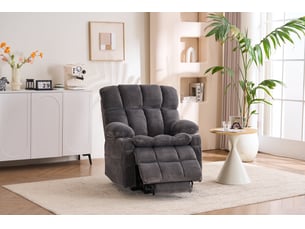 Fauteuil réglable électriquement 91x94x107cm - aide à la levée – massage, chauffage et repose-pieds extensible – flanelle - anthracite