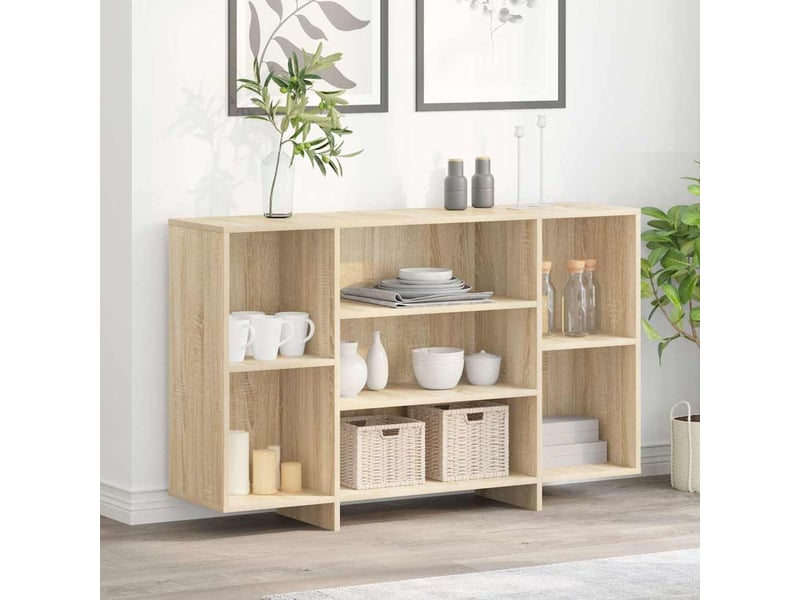 Buffet - bahut - meuble de rangement chêne sonoma 120x30x75 cm bois d'ingénierie - Conforama B