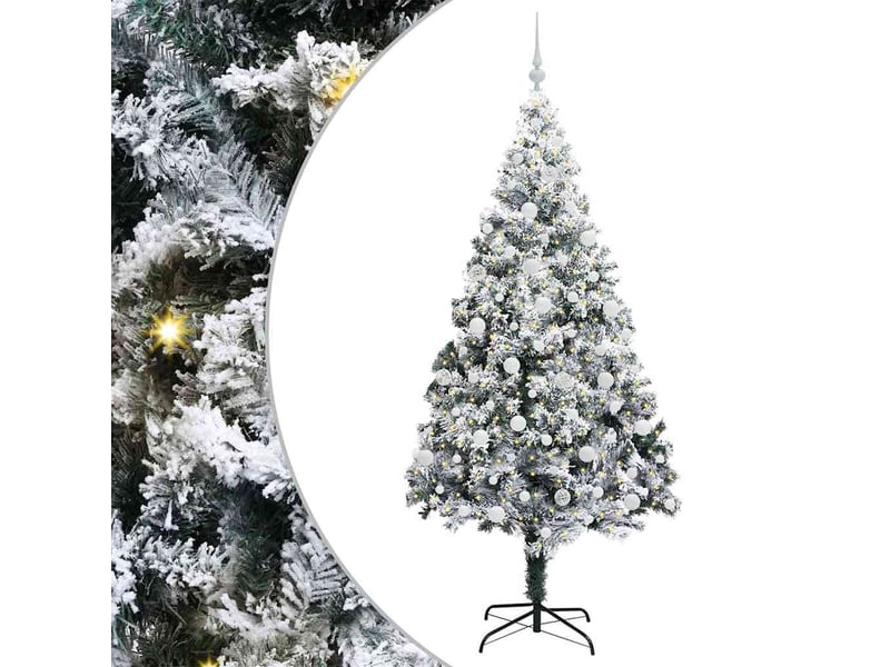  Sapin de noël - arbre de noël artificiel blanc 210 cm pvc, acier et plastique  - Conforama A