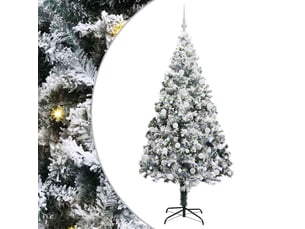 Sapin de noël - arbre de noël artificiel blanc 210 cm pvc, acier et plastique