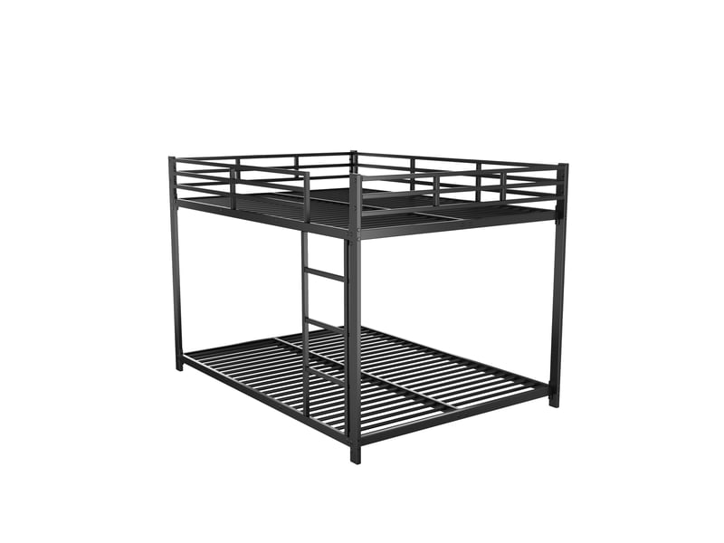  Lit superposé enfant classique en métal noir 140x200 cm  - Conforama E