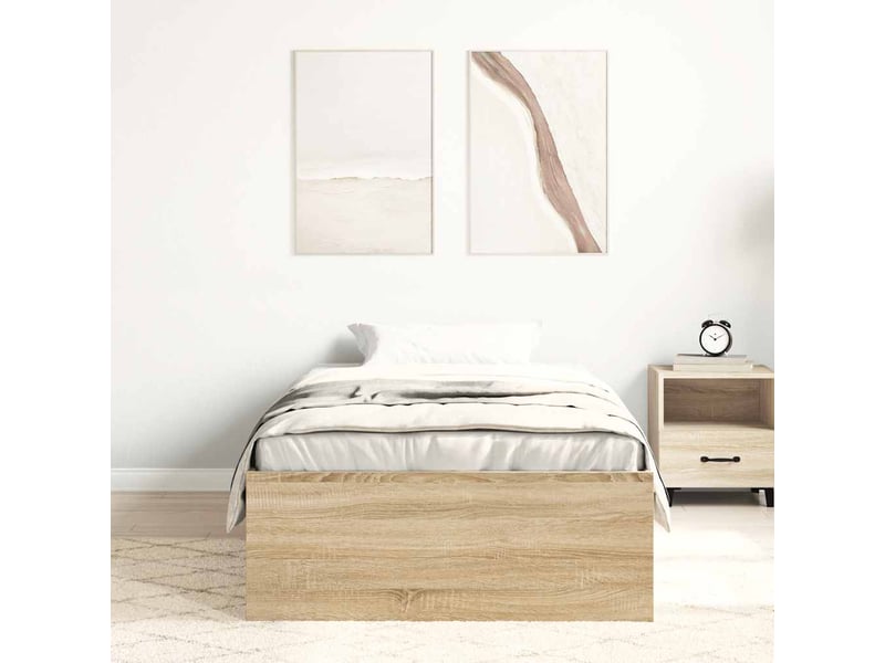  Lit simple- lit adulte -  cadre de lit sans matelas chêne sonoma 100x200 cm  - Conforama B