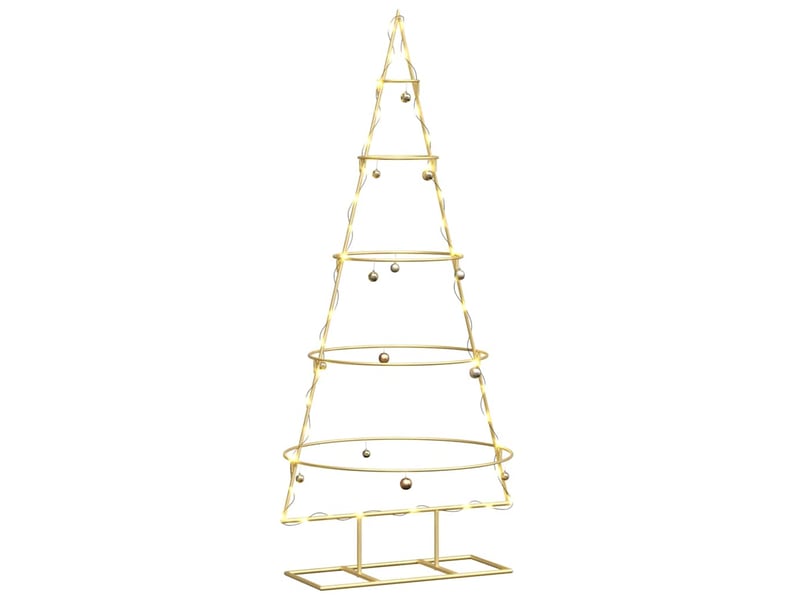  Sapin de noël - arbre de noël en métal avec support kuopio 124.5 cm acier doré  - Conforama C