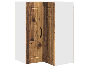 Meuble mural de cuisine, armoire d'angle cuisine porto bois ancien 57x57x80cm