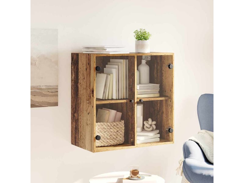Meuble mural, meuble de rangement salon 68 x 37 x 68,5 cm bois d'ingénierie bois ancien - Conforama D