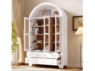 Buffet 3 porte(s)  4 tiroir(s) <strong>MODENUIT </strong> <strong></strong> - 110 cm coloris blanc 