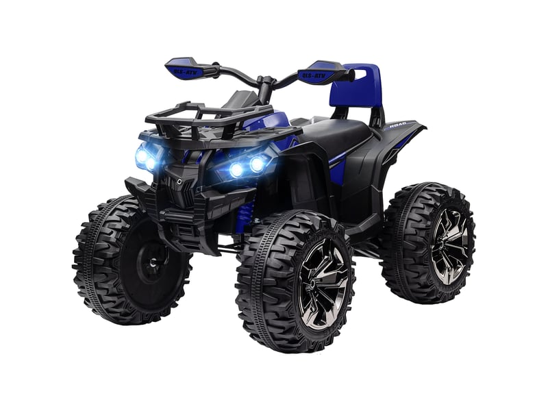 Quad électrique pour enfants de 3 à 5 ans, 12 v, avec phares et pédales, en polypropylène et métal, 100 x 65 x 73 cm, bleu - Conforama B
