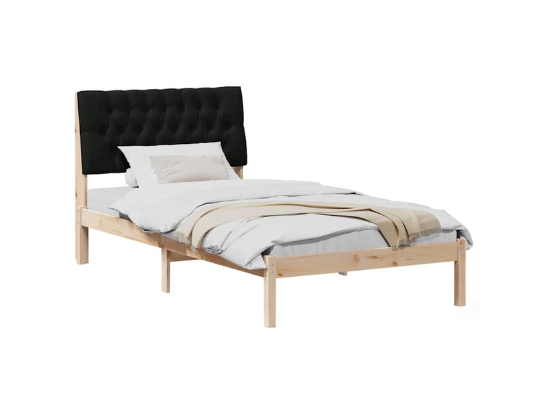Lit simple- lit adulte - cadre de lit avec tête de lit rembourrée marron 100 x 200 cm - Conforama B