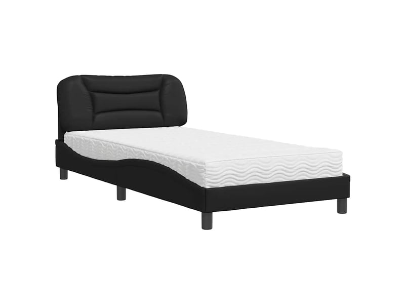  Lit avec matelas hvar noir 100x200 cm similicuir  - Conforama A