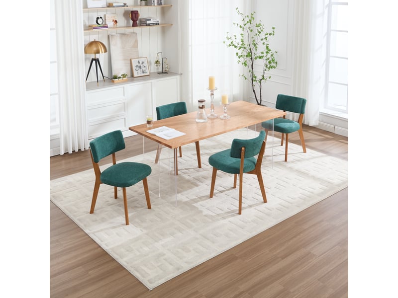  Lot de 2 chaises en tissu coloris vert chaise vert - Conforama E