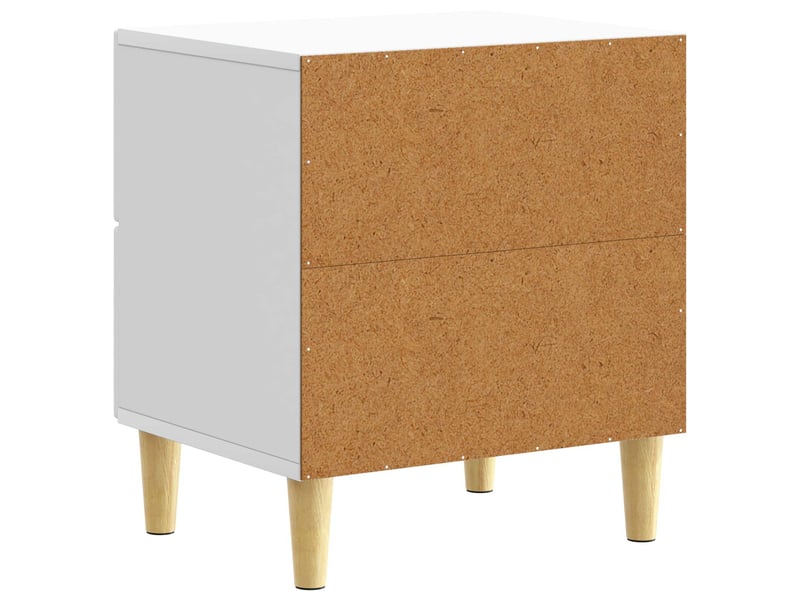  Table de chevet - cabinet de chevet - table de nuit blanc 43 x 34,5 x 48 cm bois d'ingénierie  - Conforama E