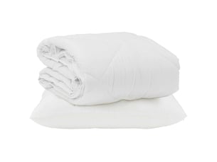 Duvet d'été simple avec oreiller 2 pcs - couette blanc microfibre