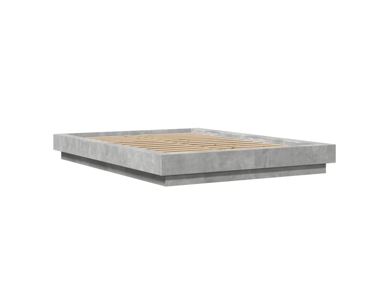  Lit double- lit adulte -  cadre de lit sans matelas gris béton 135x190 cm  - Conforama B
