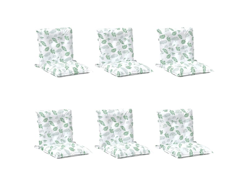  Lot de 6 coussins d'extérieur, coussins de chaise tissu motif à feuilles fines cf56441  - Conforama A