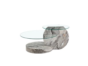 Table basse rond(e) coloris gris ATELIER CONFORTIEL  - 70 cmx90 cm