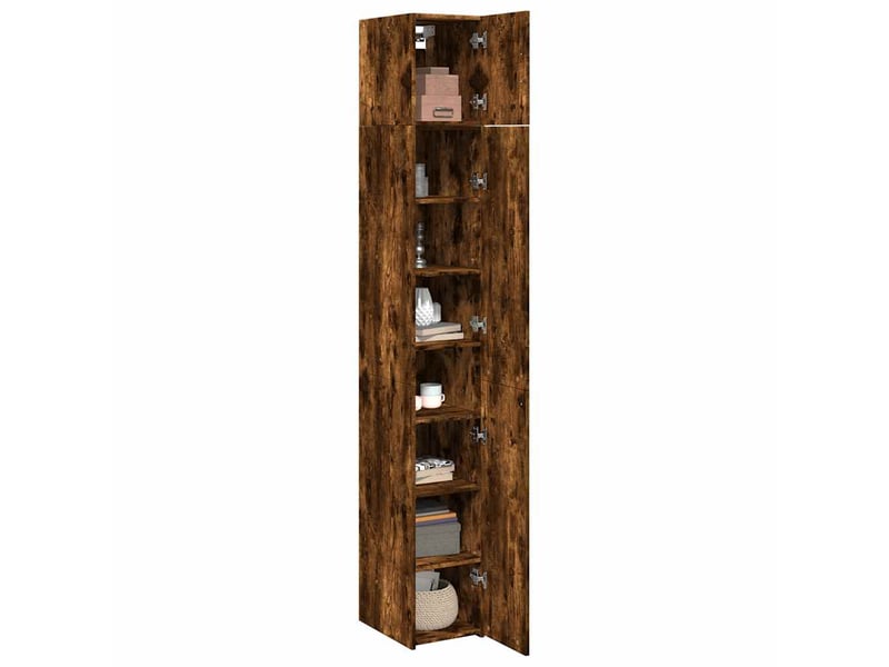  Buffet - armoire de rangement mince chêne fumé 30x42,5x225 cm  - Conforama C
