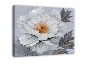 Tableau décoration murale impression sur toile fleurs glamour gris - 100x70 cm - tableau décoration murale chambre et salon