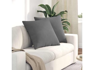 Lot de 2 coussins de canapé, coussins décoratifs tissu gris foncé 60 x 60 cm cf58868