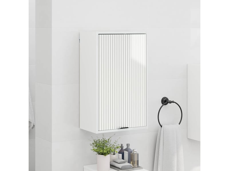  Cabinet de salle de bain, meuble de rangement blanc brillant 39x23.5x65 cm  - Conforama D
