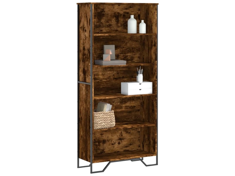  Bibliothèque, étagère de rangement chêne fumé 80x31x169 cm bois d'ingénierie  - Conforama B