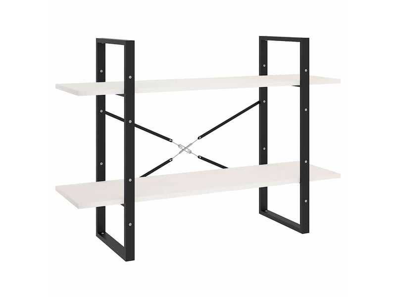  Bibliothèque à 2 niveaux, armoire à livres blanc 100x30x70 cm bois de pin massif  - Conforama A