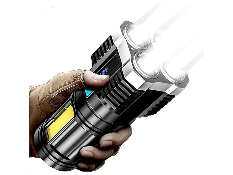  La torche lumineuse be de 10000000lm a mené la lumière tactique rechargeable d'usb de lampe-torche  - Conforama A